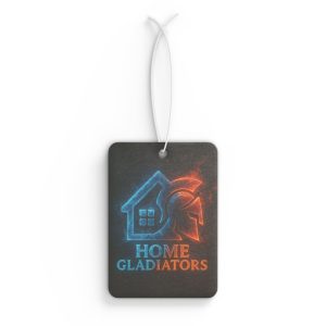 Home Gladiators Car Air Freshener – Neon House & Spartan Helmet Scent Tag
